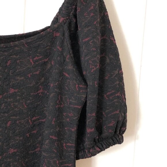 Free People Womens Dress Sunset Jacquard Mini with Puffed Sleeves - Picture 8 of 12